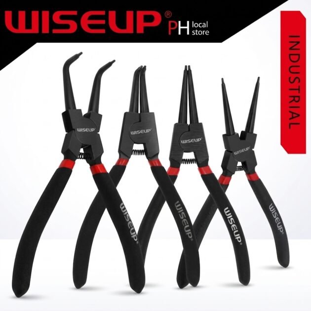 Pince à circlips WISEUP, ensemble de 4 outils pour retirer les circlips en C (pliés, droits, internes, externes) 012003