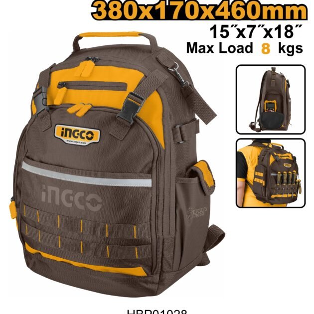 Sac à outils, boîte de rangement, kit robuste 380 x 170 x 460 m01m INGCO HBP01028