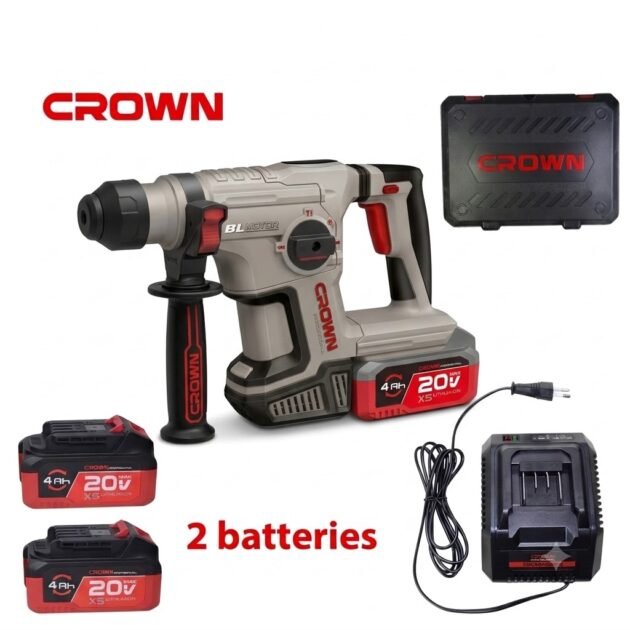 Marteau perforateur sans fil sans charbons 20V 2 batteries 4Ah CROWN CT28021XS-4 BMC