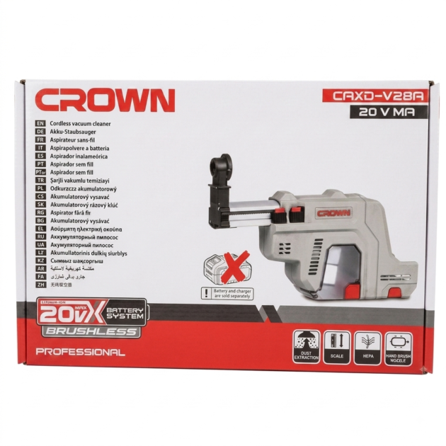 Support aspirateur sans fil pour perforateur CROWN CAXD-V28A