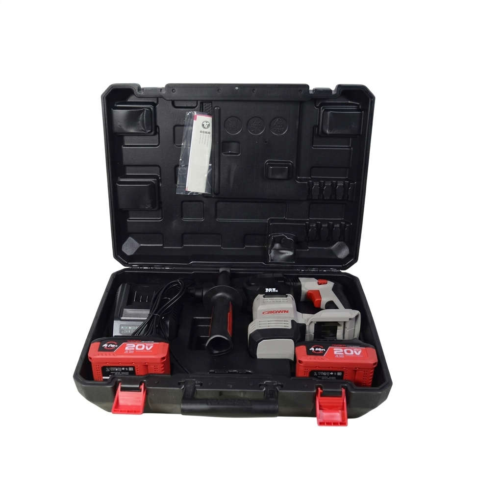Marteau perforateur sans fil sans charbons 20V 2 batteries 4Ah CROWN CT28021XS-4 BMC - الصورة 2