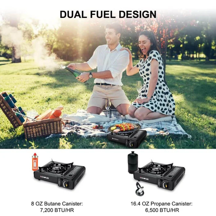 Réchaud Camplux à double combustible (propane et butane) avec étui de transport, réchaud de camping portable certifié CSA - الصورة 5