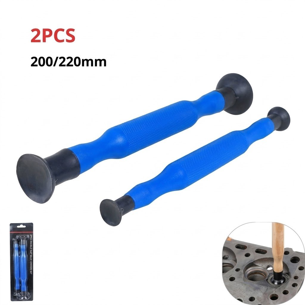 Ventouse pour soupape,2 outils de rotation soupapes du moteur avec 4 têtes différentes longueur 220-200 mm bleu