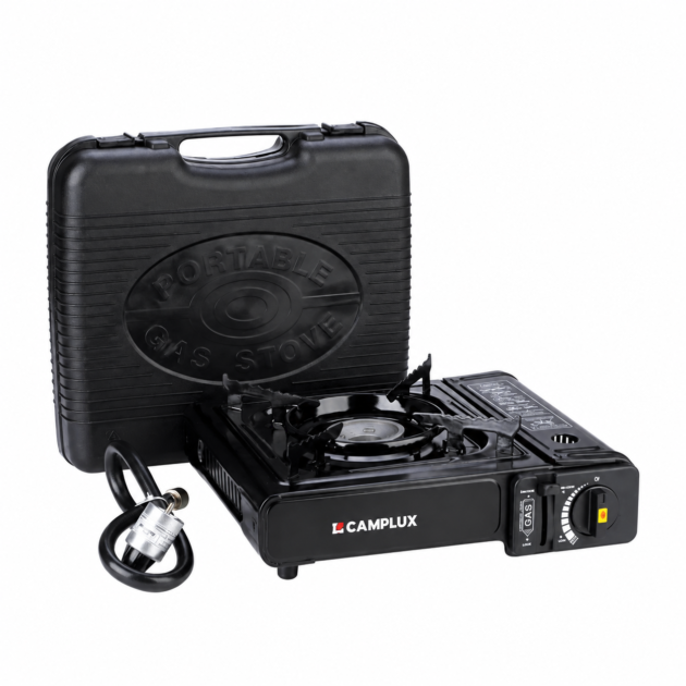 Réchaud Camplux à double combustible (propane et butane) avec étui de transport, réchaud de camping portable certifié CSA