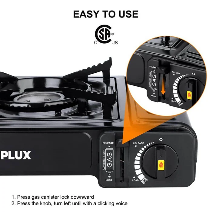 Réchaud Camplux à double combustible (propane et butane) avec étui de transport, réchaud de camping portable certifié CSA - الصورة 3