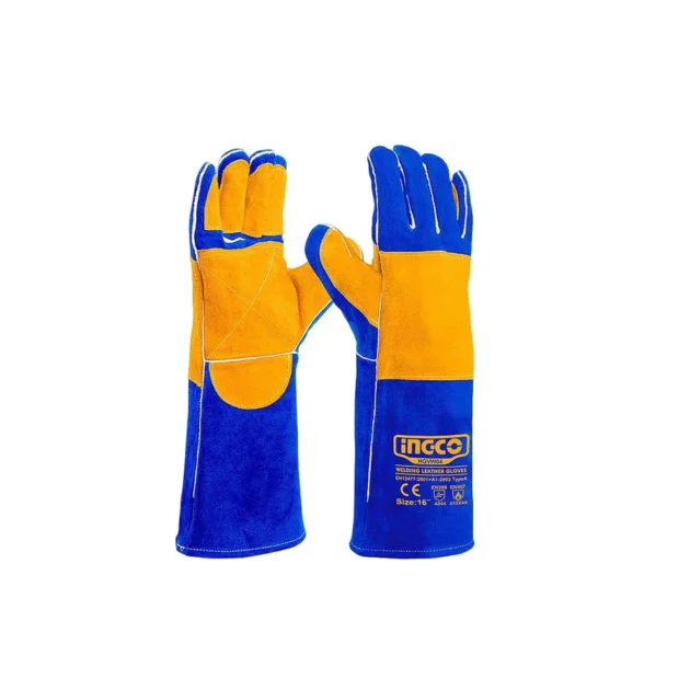 Gants de soudage professionnels en cuir 16 pouces à protection intégrale HGVW03