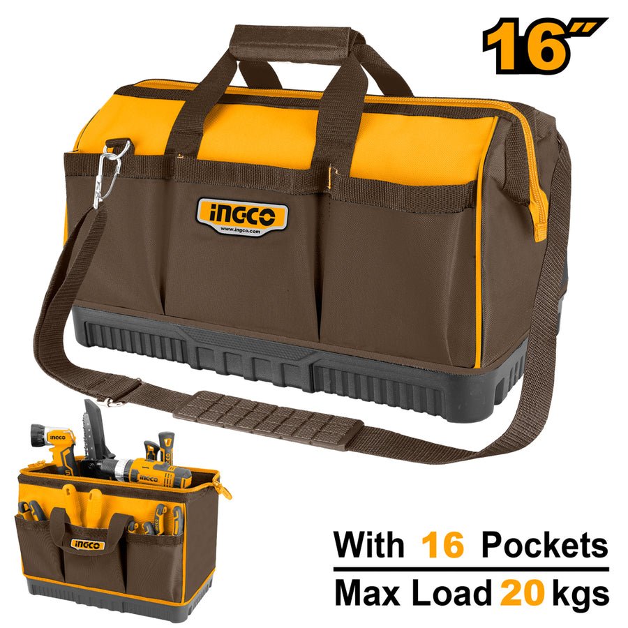 Sac à outils de 16 pouces avec 16 poches, boîte de rangement HTBG08