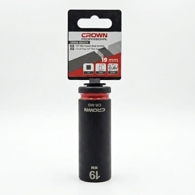 DOUILLE A CHOC 19MM 1/2″ 06PANS CROWN CPHSW-IDA1219