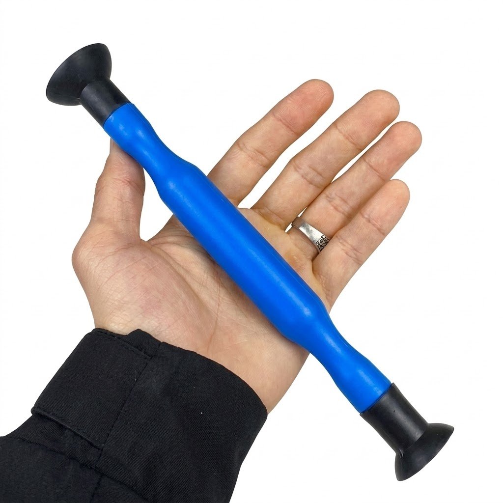 Ventouse pour soupape,2 outils de rotation soupapes du moteur avec 4 têtes différentes longueur 220-200 mm bleu - الصورة 3