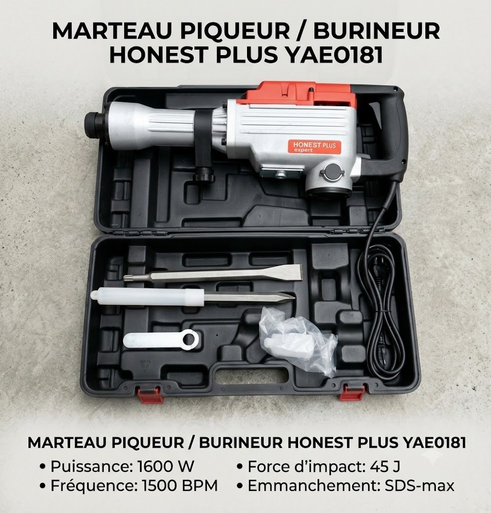 Marteau piqueur 1600W HONESTPLUS YAE0181 - الصورة 3