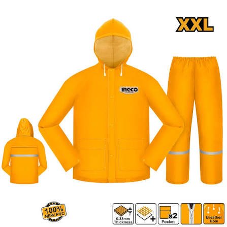 Ensemble imperméable industriel avec fermeture éclair et poche taille XXL LHRCTSKT031.XXL