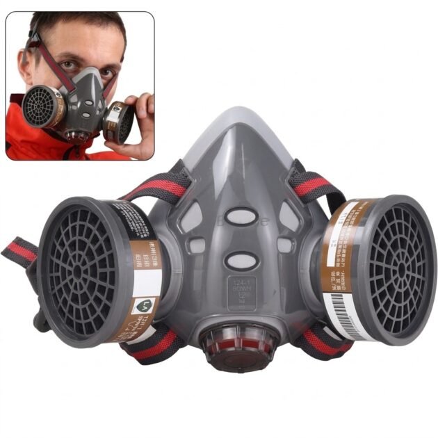 Masque de protection gaz, vapeur, particules avec 2 filtres au gel de silice ASL 308A