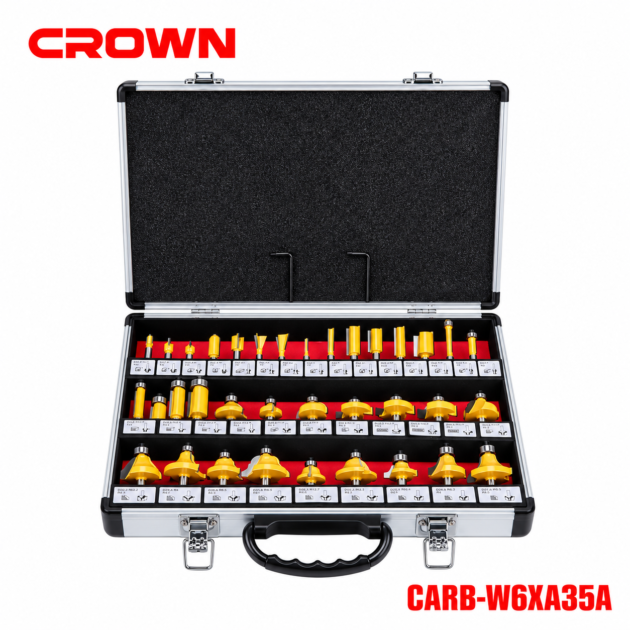 Jeu de 35 fraises de défonceuse Crown CARB-W6XA35A