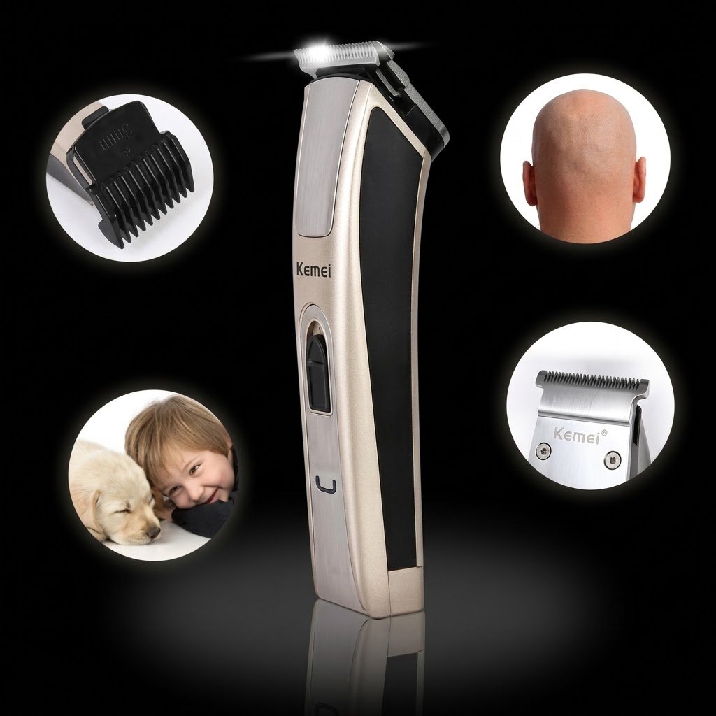 Tondeuse À Cheveux Sans Fil LCD USB Kemei KM-5017 - الصورة 2