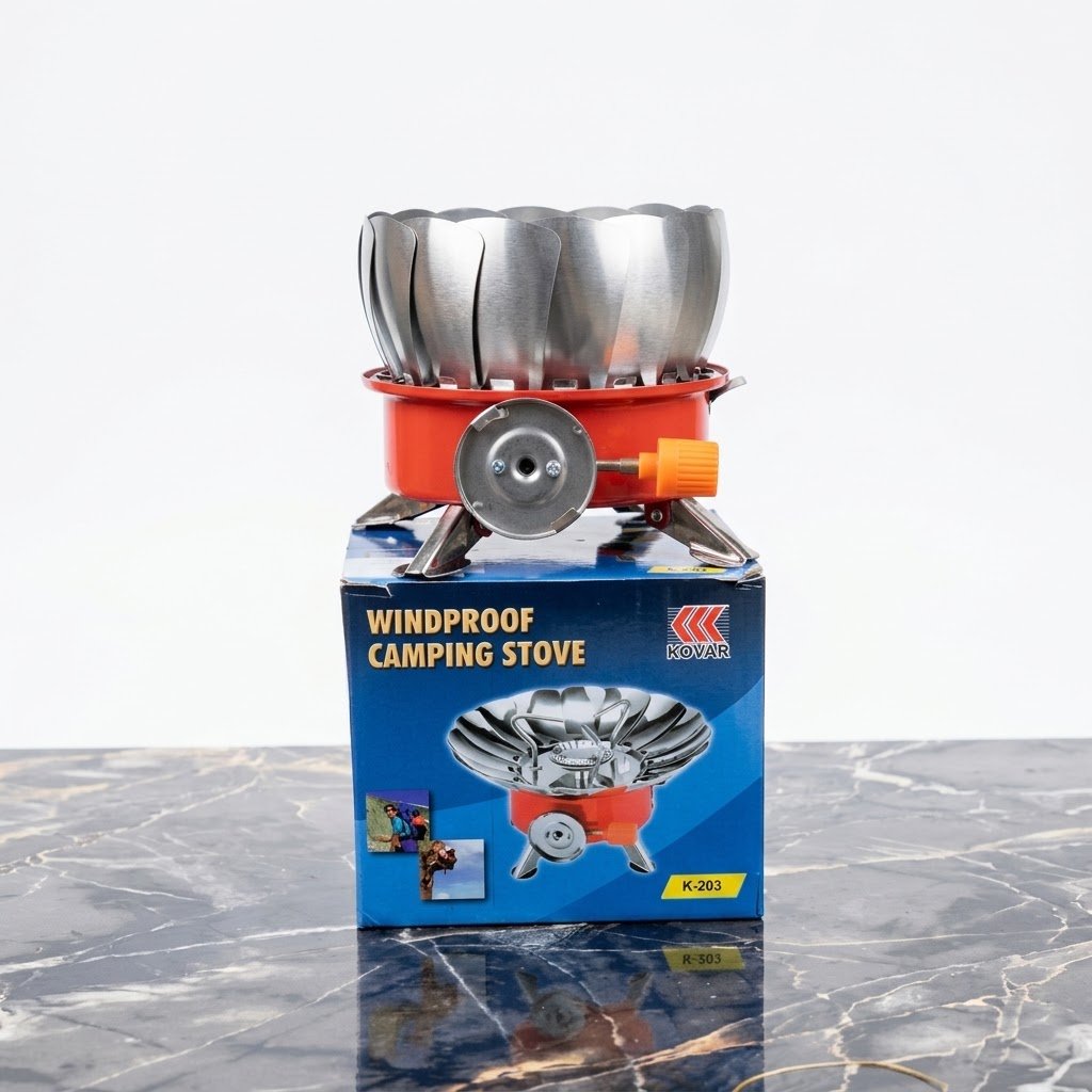 Réchaud à gaz de camping portable et coupe-vent Kovar K-203 - الصورة 2