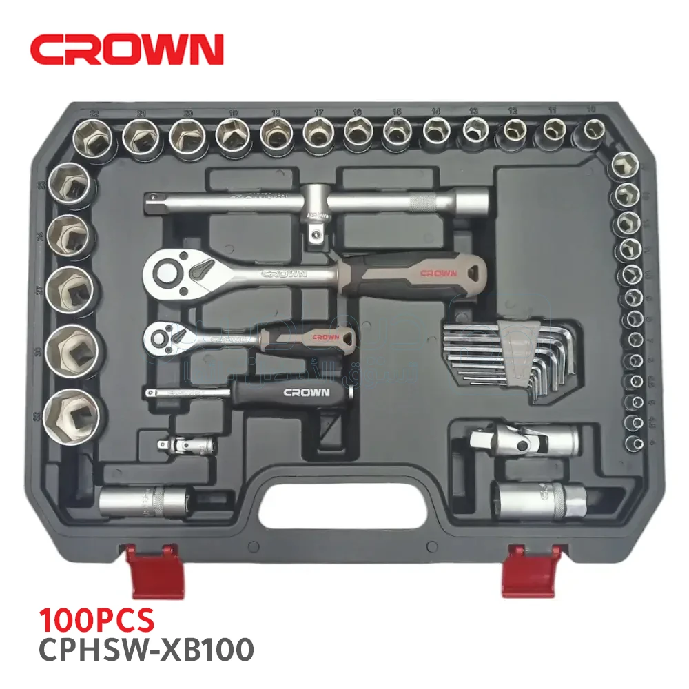 Caisse à outils mécanique douilles et cliquets 1/2” 100 pièces CROWN CPHSW-XB100 - الصورة 2