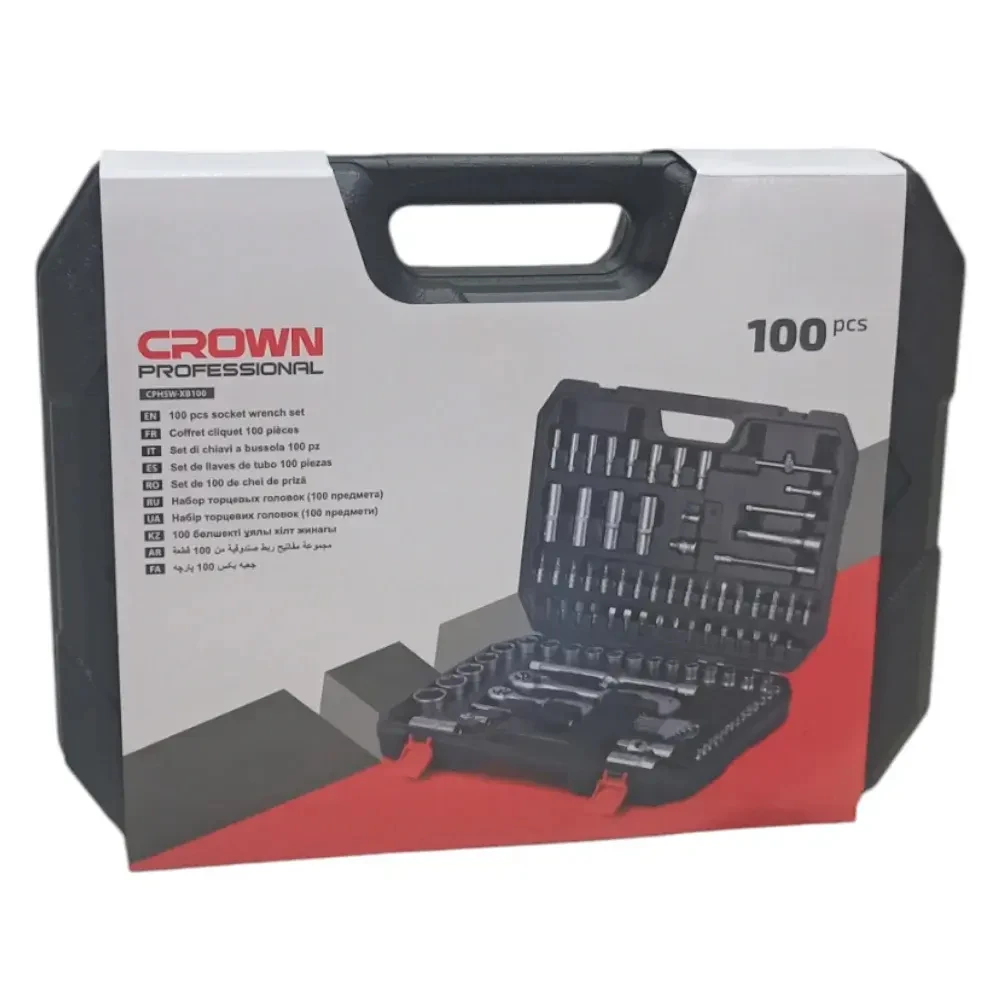 Caisse à outils mécanique douilles et cliquets 1/2” 100 pièces CROWN CPHSW-XB100 - الصورة 4