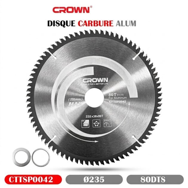 DISQUE CARBURE ALUMINUM 235MM 80DENTS CROWN CTTSP0042