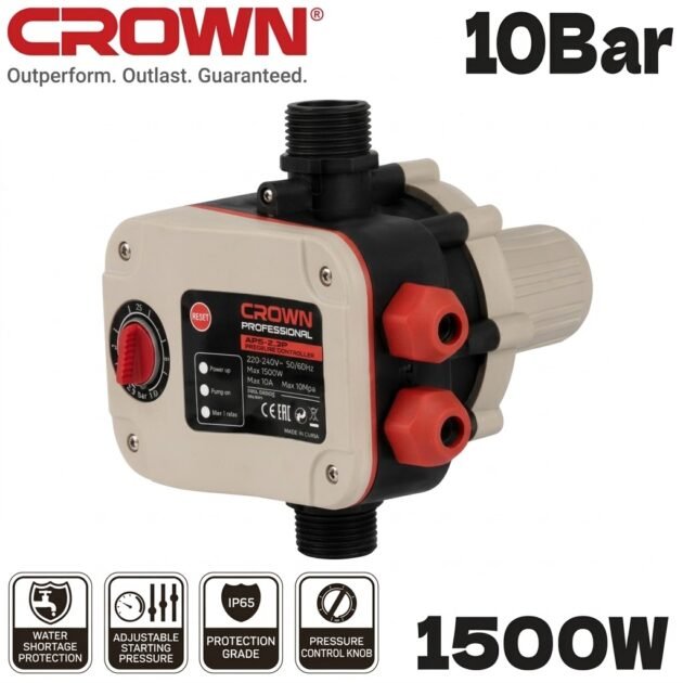 Cerveau Suppresseur Régulateur De Pression D’eau 1500W 10Bar CROWN APS-2.3P