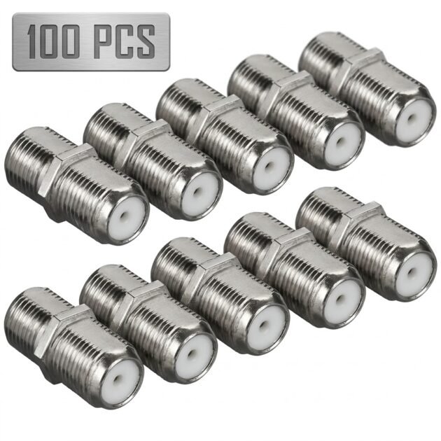 Raccord Tv-Sat Fiche-F femelle-femelle, métallique 100 Pieces