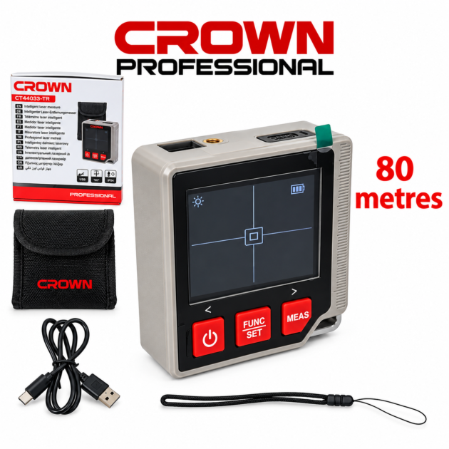 Télémètre numérique laser 80m CROWN CT44193
