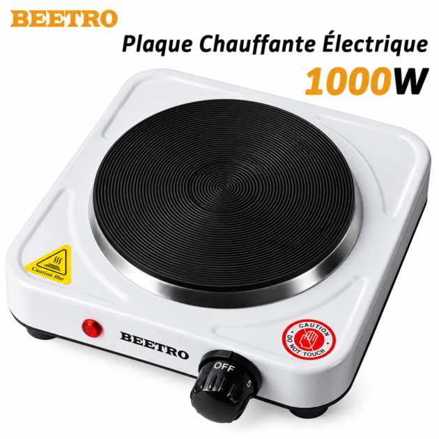 Plaque Chauffante Électrique 1000W Beetro BE0042