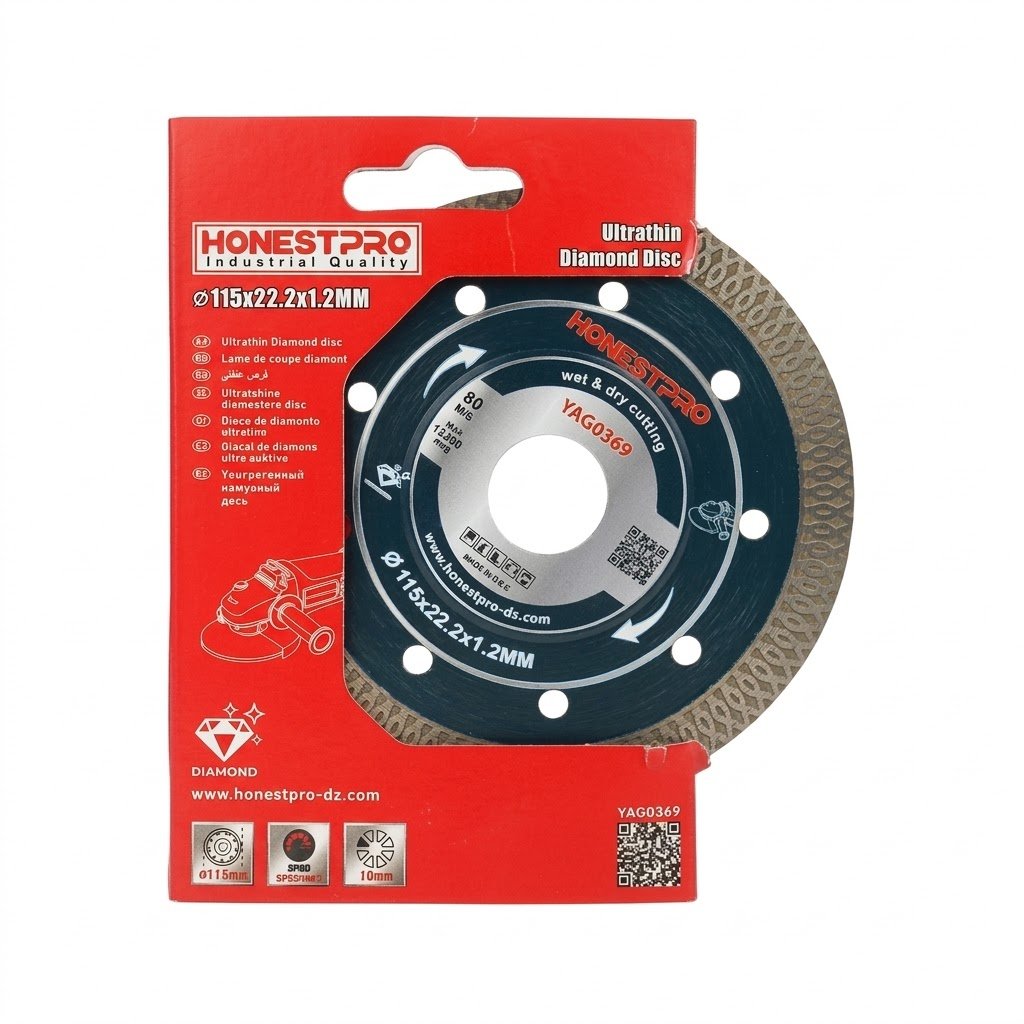 Disque diamant multifonction 115 x 22,2 mm épaisseur 1.2mm HONESTPRO YAG0369 - الصورة 2