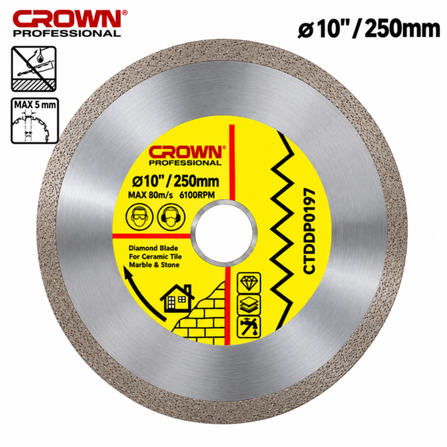 Disque diamond 10″/250mm CROWN CTDDP0197