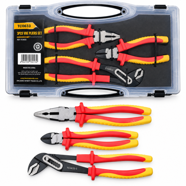 Jeu de 3 pinces VDE isolées BEETRO TC0633