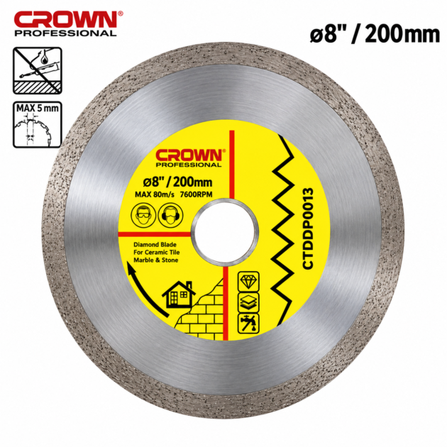 Disque diamond 8"/200mm CROWN CTDDP0013