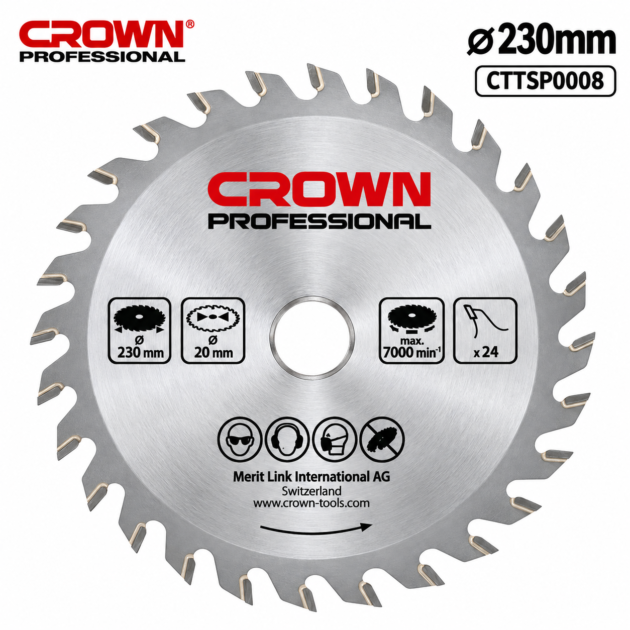 DISQUE A BOIS 230MM CROWN CTTSP0008