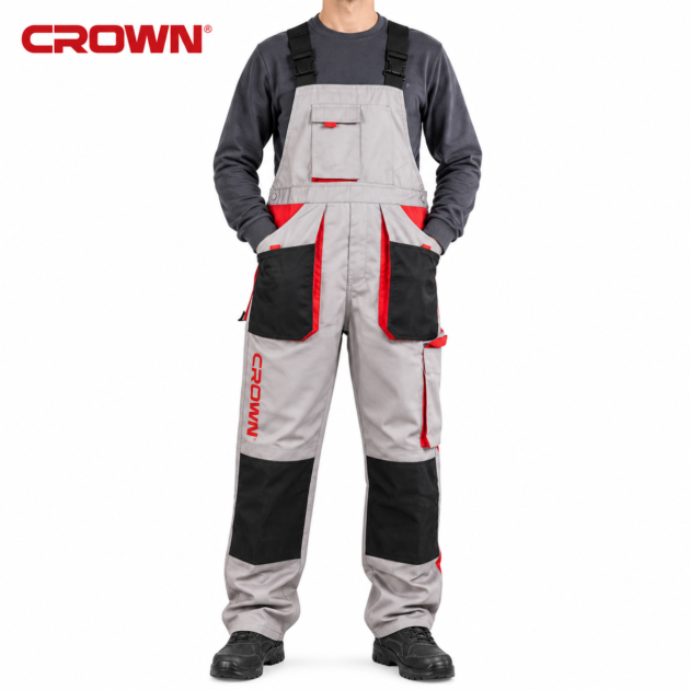 Salopette de travail avec 9 poches composée de 80 % polyester et 20 % coton haute qualité CROWN CR-5