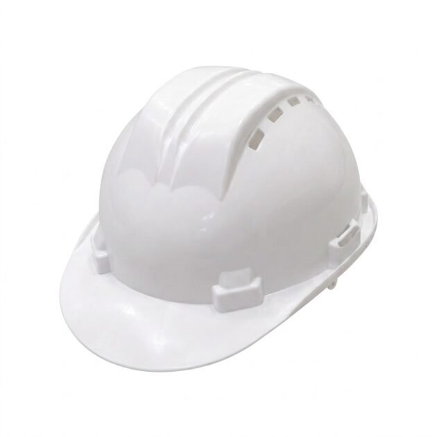 Casque de chantier en polyéthylène blanc