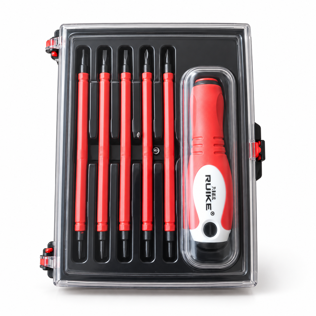 Jeu de 5 tournevis isolés interchangeables 1000 V avec embouts magnétiques Phillips et plats et coffret de rangement Application 5 ( 7 )
