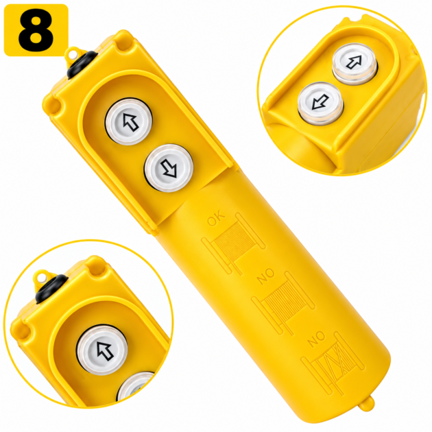 élévateur à bouton-poussoir 8 avec condensateur 220–380 V,30 UF N1142-8