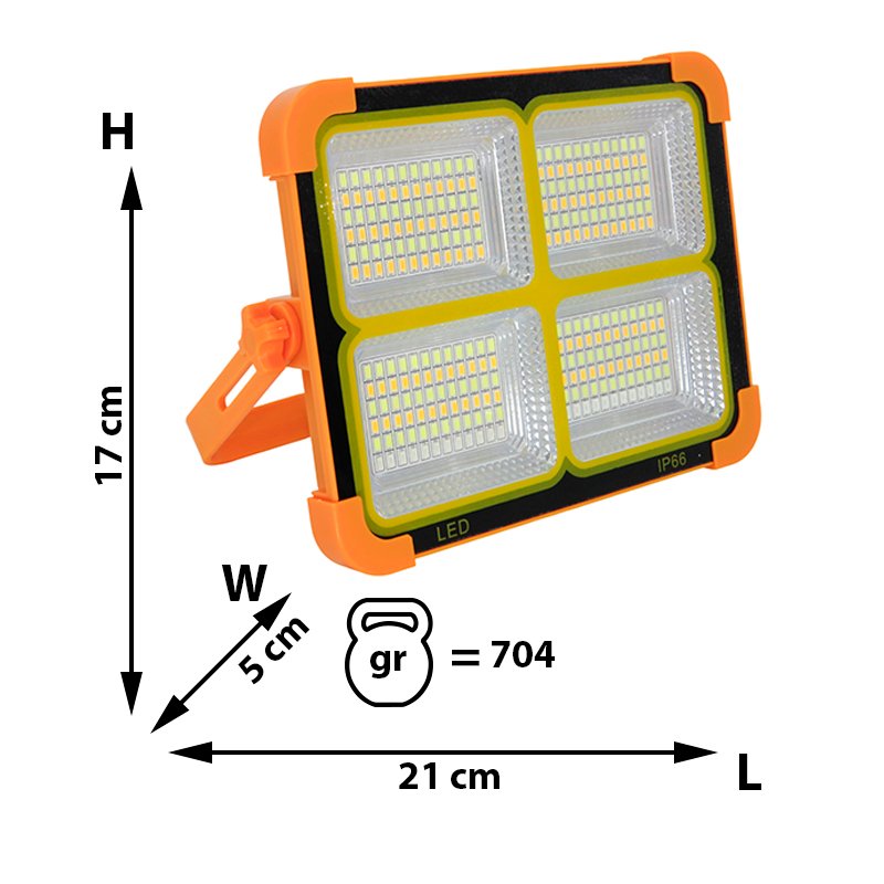 Lampe torche portable à chargement solaire et port USB pour téléphone JC4T - الصورة 4