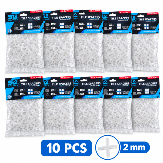 Croisillons pour carrelage 2 mm 10 sachets de 100 pièces SHILITOOLS SL-P0872
