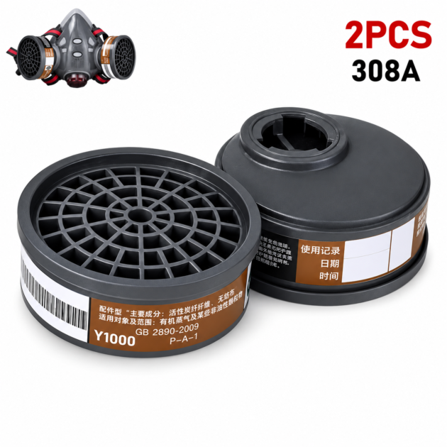2Pcs filtre a gaz, vapeur , particules pour masque 308A